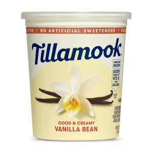 Tillamook Vanilla Bean Low Fat Yogurt Blended 32 oz Tub