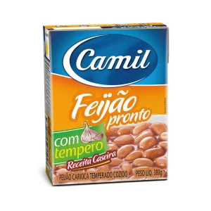 Feijão Carioca Pronto com Tempero 380g (Pinto Beans Seasoned Ready-to-Eat) - Camil