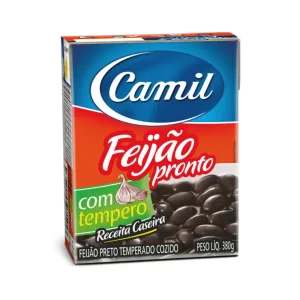 Feijão Preto Pronto com Tempero 380g (Black Beans Seasoned Ready-to-Eat) - Camil